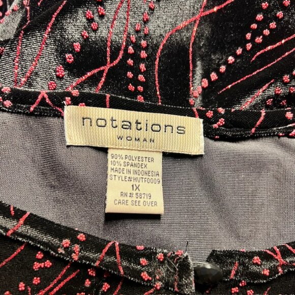 Notions Black & White Cardigan W/ Attached Tank Size 1X - Picture 8 of 8